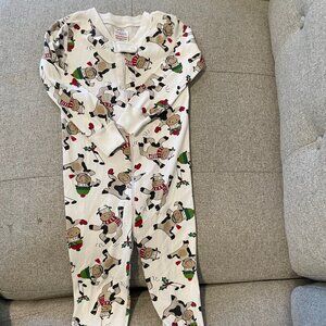 Hanna Andersson Size 90 Christmas Cows Sleeper PJs